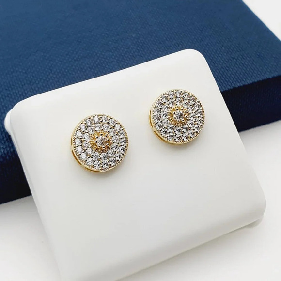 "14K Gold Plated Cubic Zircon Earrings, INUS1BR149 - Picture 8 of 9